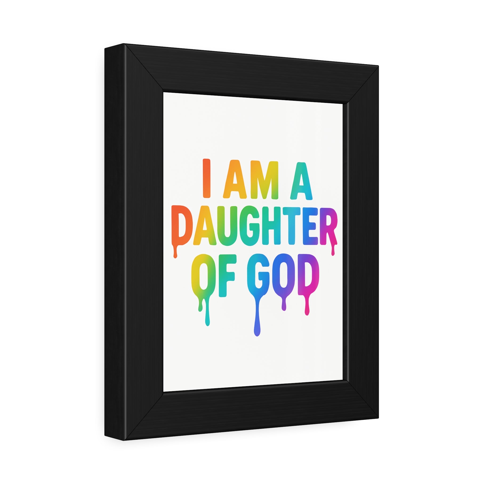 Framed Poster — "I Am a Daughter of God" Rainbow Faith Wall Art