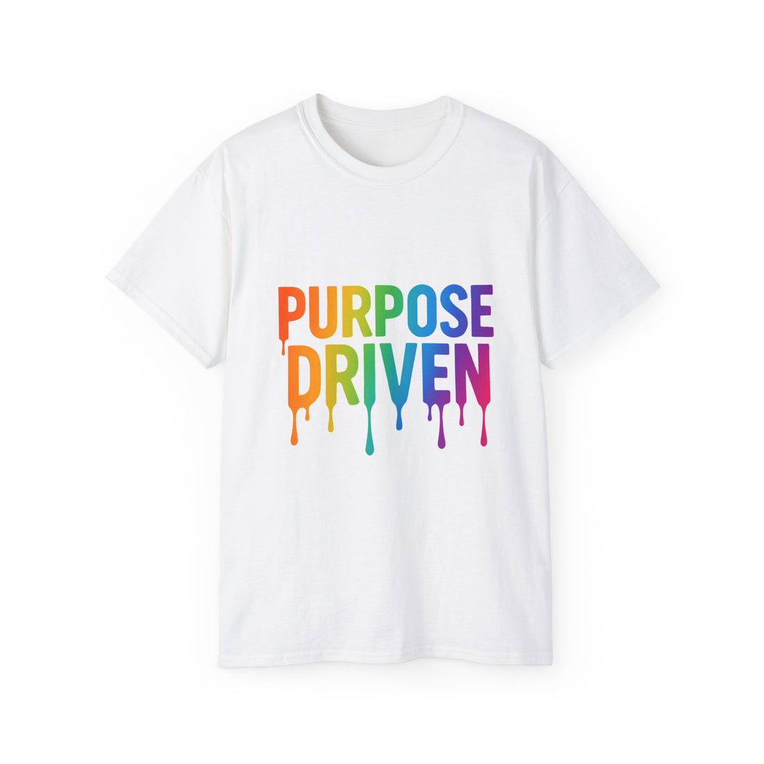 Purpose Driven Rainbow T-Shirt — 'Purpose Driven' Drip Graphic Tee