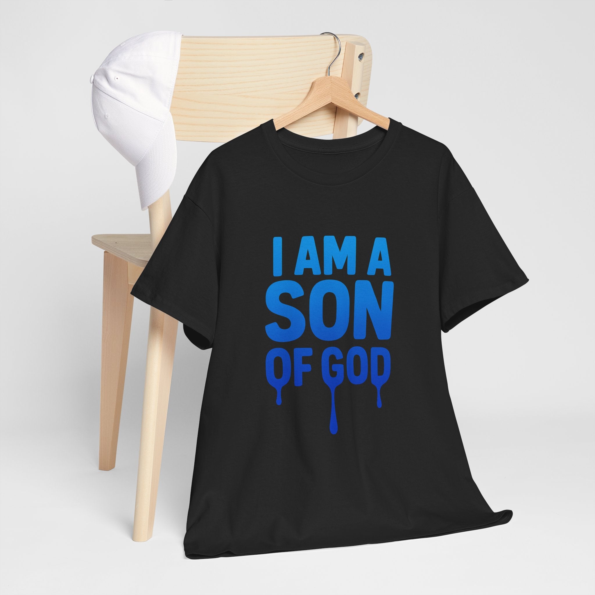 Son of God T-Shirt — Faith Tee with "I Am a Son of God" & John 1:12 Cross Design